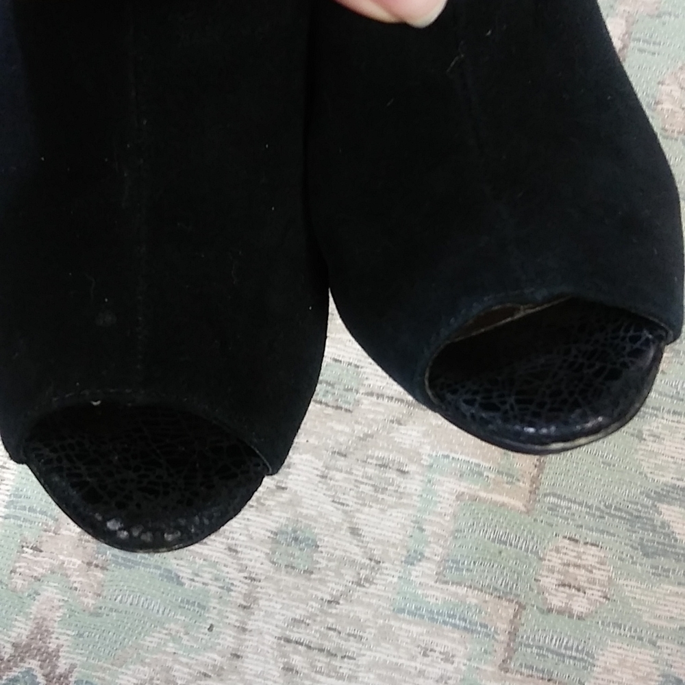 Moda Black Peep-Toe Platform Sling-Backs - image 5